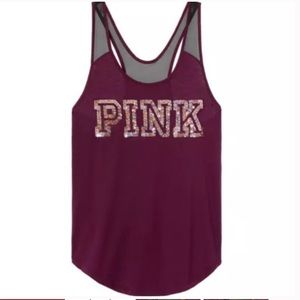 PINK Victoria's Secret Tops - 👗2 for $20👗VS Pink bling mesh Y-back tank PINK Victoria's Secret Tops - 👗2 for $20👗VS Pink bling mesh Y-back tank